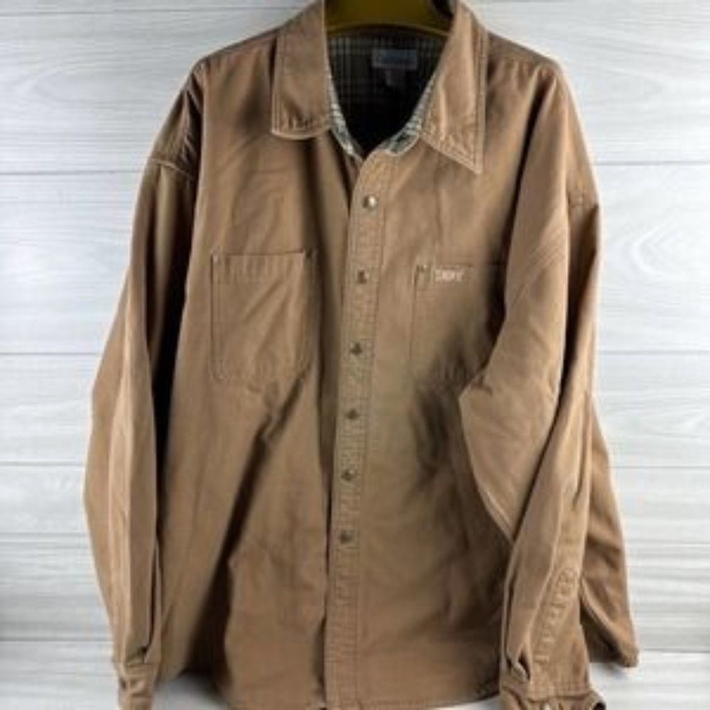 Carhartt flannel lined snap jacket shirt